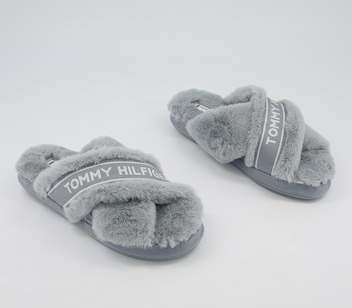 Tommy Hilfiger Tommy Furry Home Slippers Tommy Hilfiger Tommy Furry Home Slippers Steam Grey