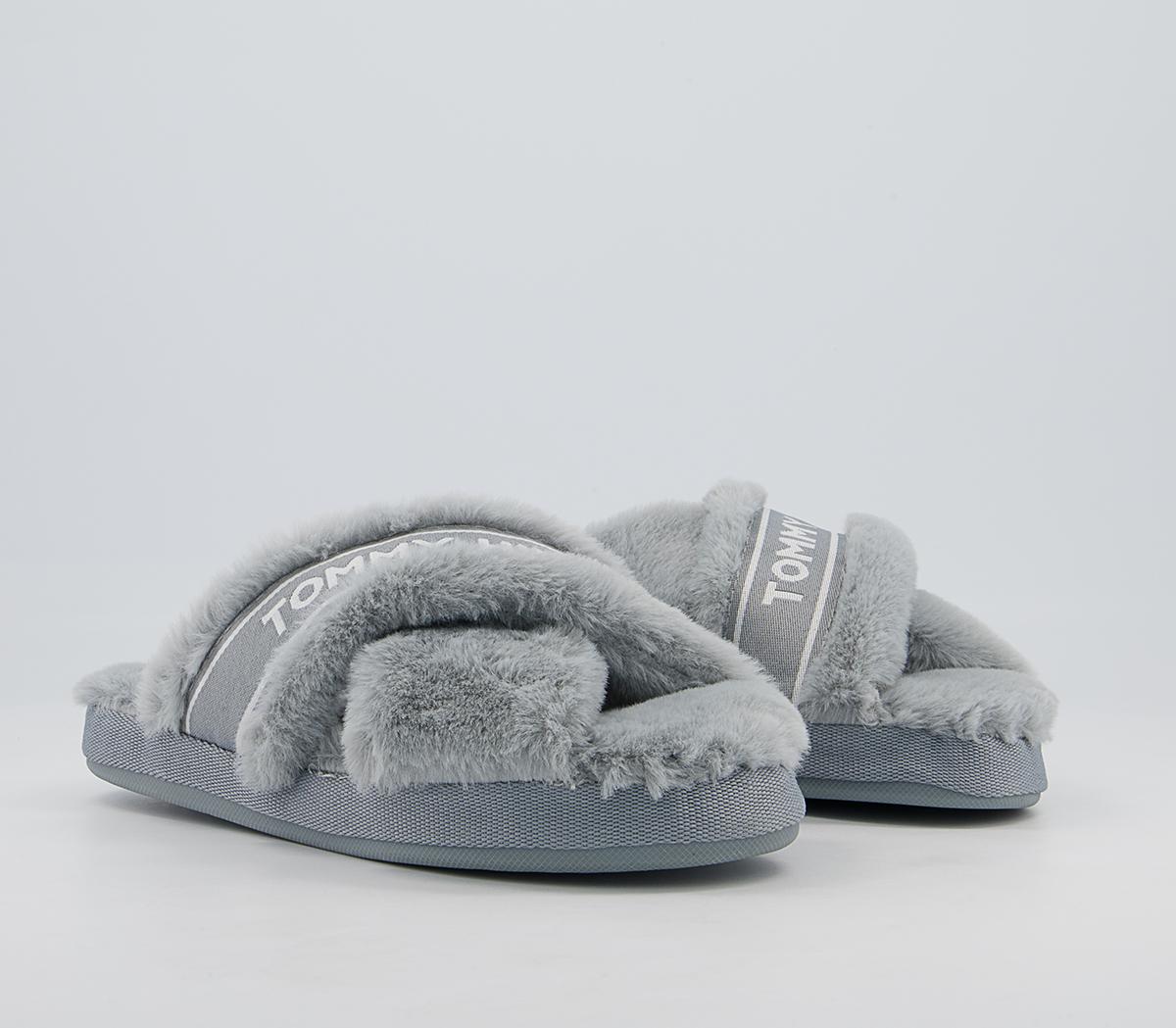 Tommy Hilfiger Tommy Furry Home Slippers Tommy Hilfiger Tommy Furry Home Slippers Steam Grey