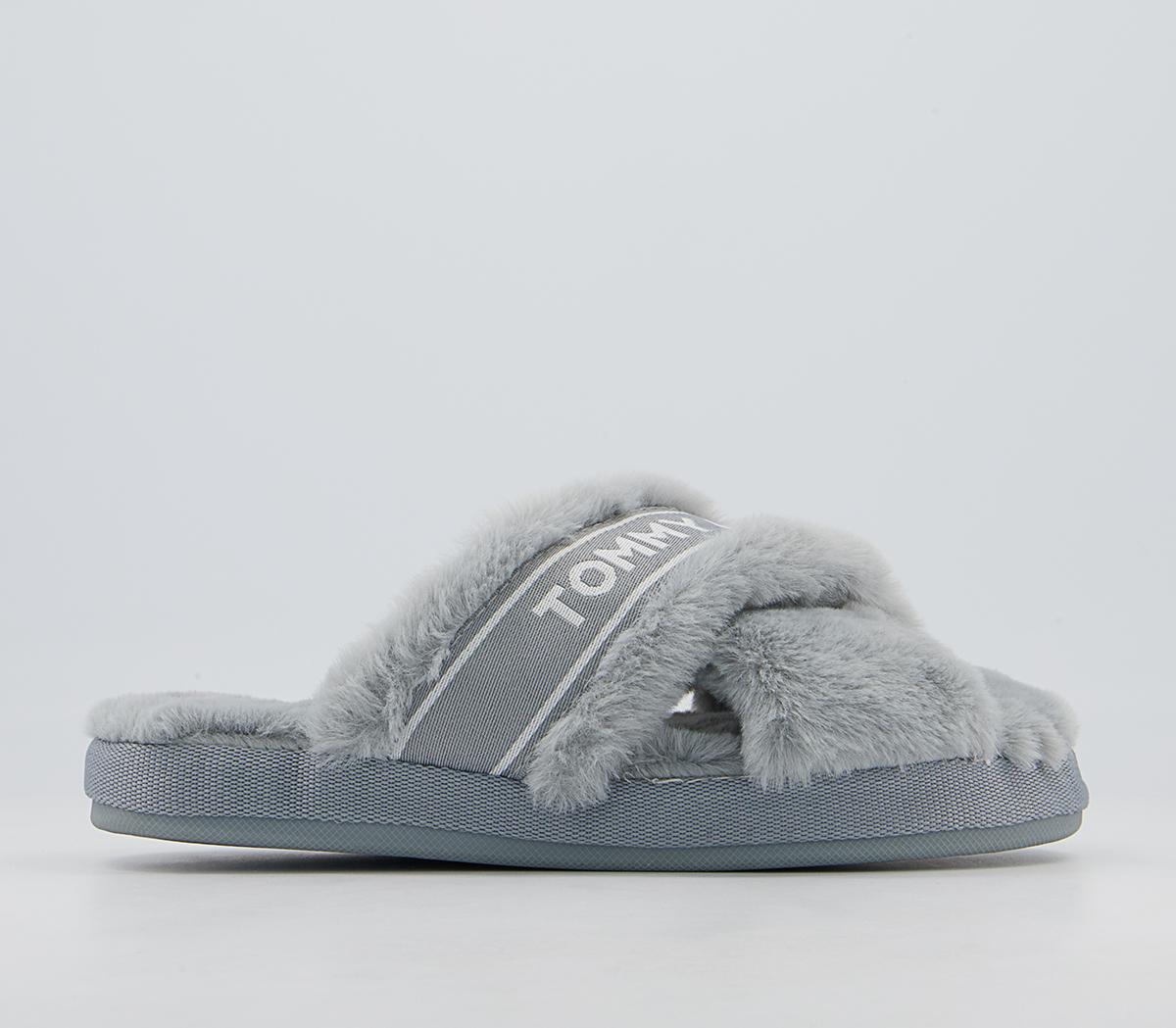Tommy Hilfiger Tommy Furry Home Slippers Tommy Hilfiger Tommy Furry Home Slippers Steam Grey