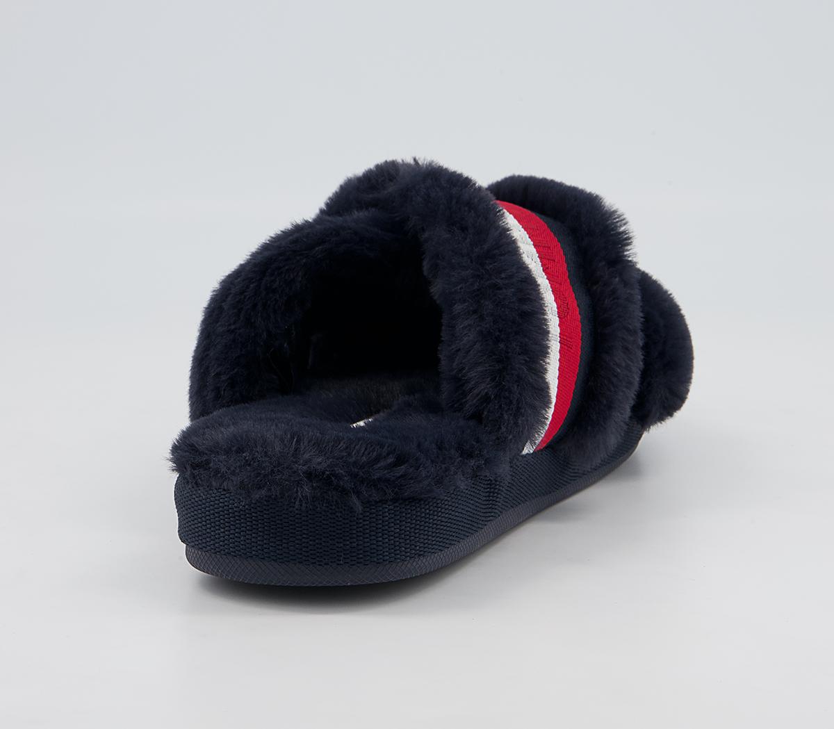 Tommy Hilfiger Tommy Furry Home Slippers Tommy Hilfiger Tommy Furry Home Slippers Blue White Red