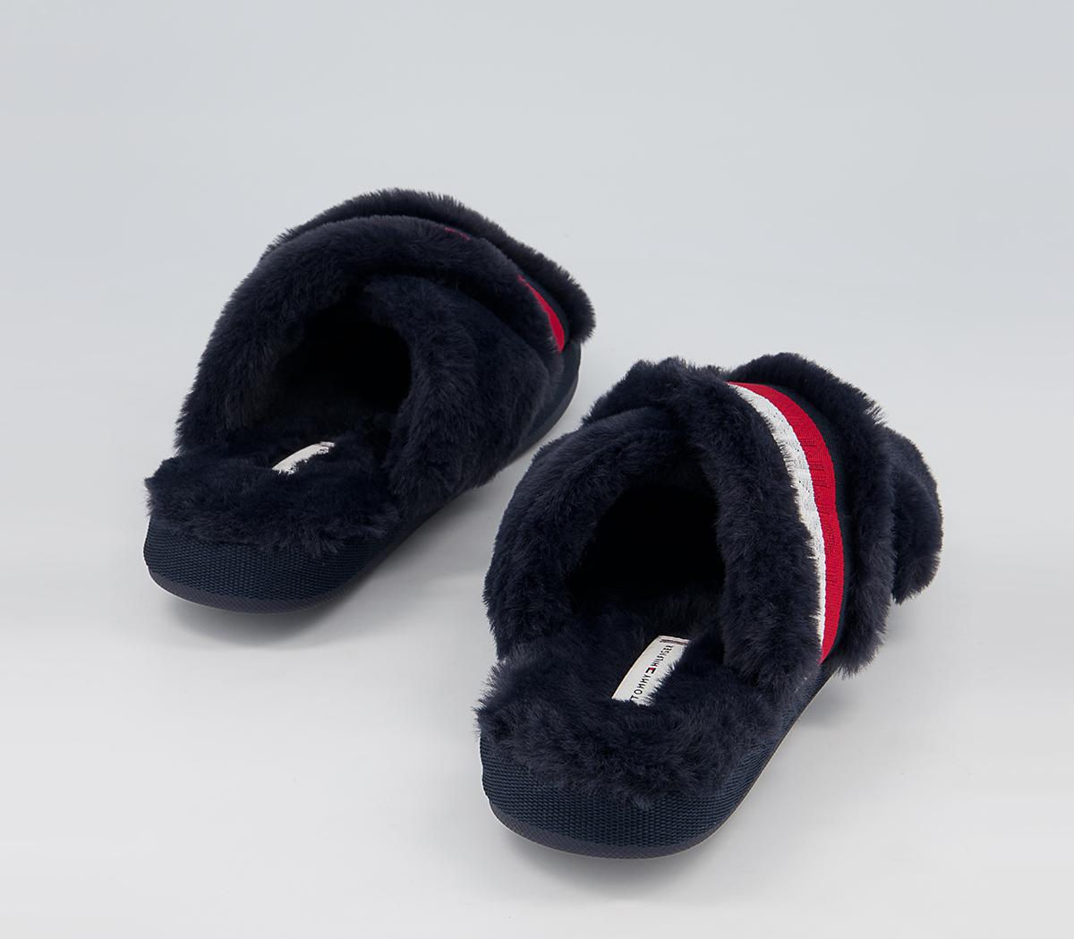 Tommy Hilfiger Tommy Furry Home Slippers Tommy Hilfiger Tommy Furry Home Slippers Blue White Red
