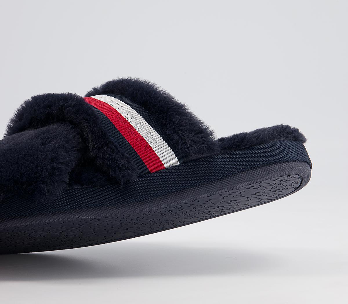 Tommy Hilfiger Tommy Furry Home Slippers Tommy Hilfiger Tommy Furry Home Slippers Blue White Red