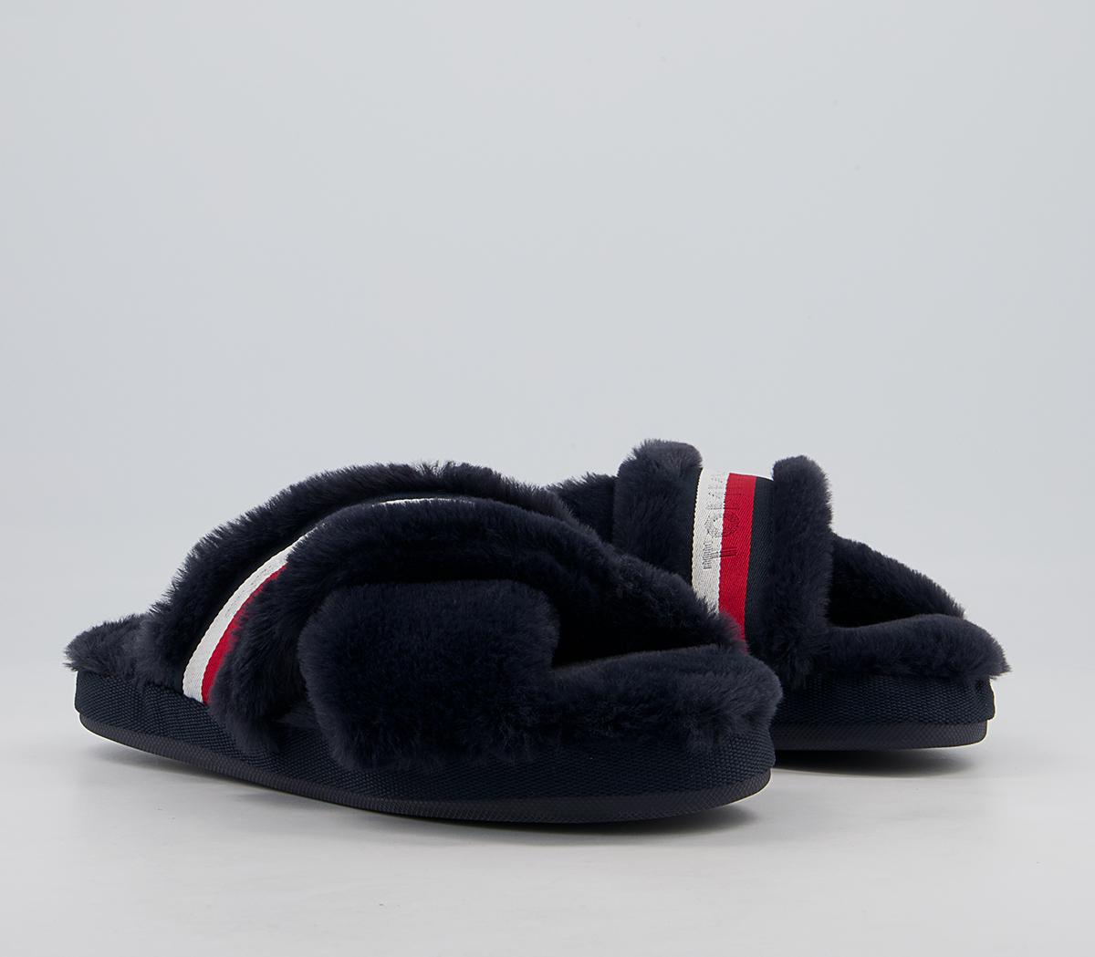 Tommy Hilfiger Tommy Furry Home Slippers Tommy Hilfiger Tommy Furry Home Slippers Blue White Red