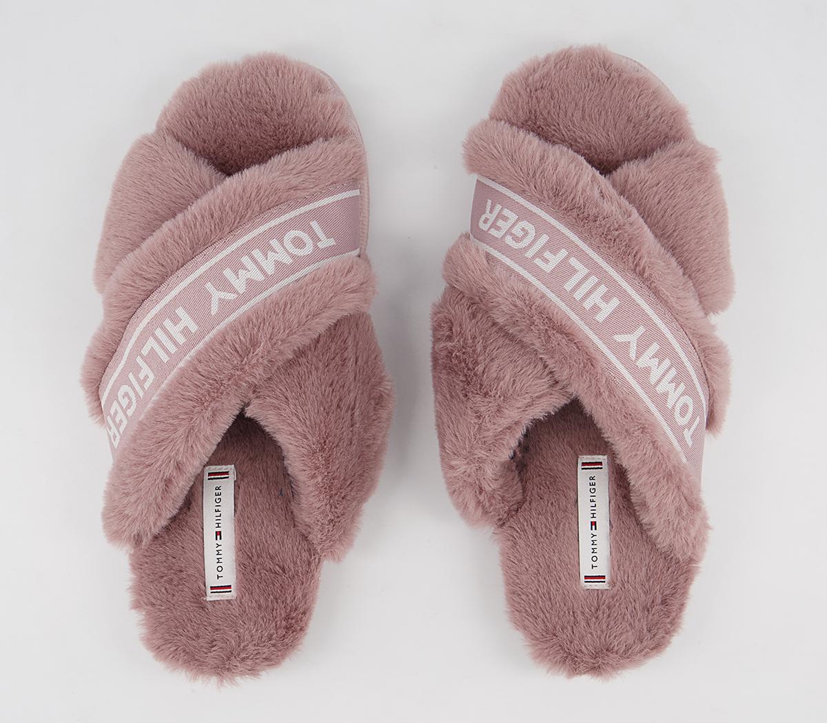 Tommy Hilfiger Tommy Furry Home Slippers Tommy Hilfiger Tommy Furry Home Slippers Desert Mauve