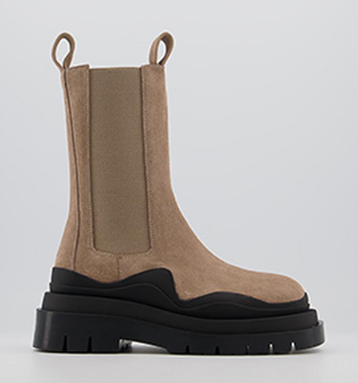 Alias Mae Piper High Chelsea Boots Natural Suede