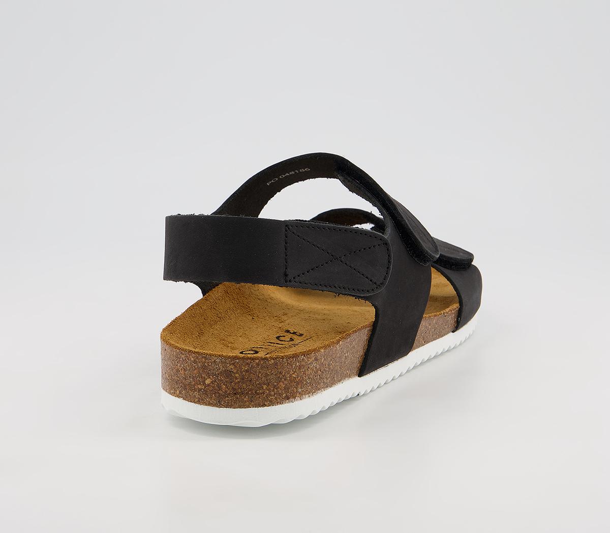 OFFICESokoto Back Strap Velcro SandalsBlack Nubuck