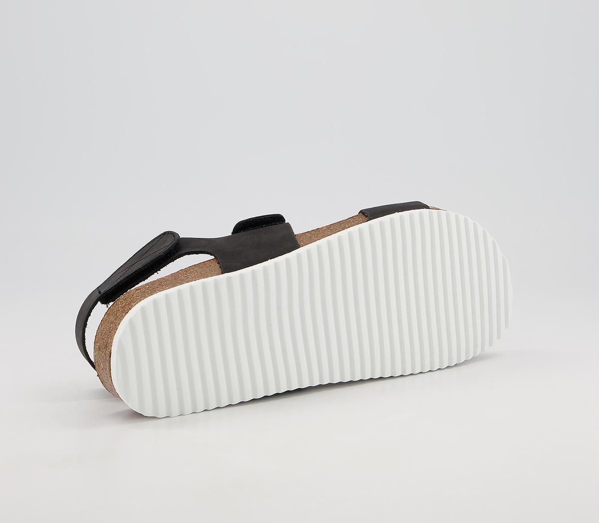 OFFICESokoto Back Strap Velcro SandalsBlack Nubuck