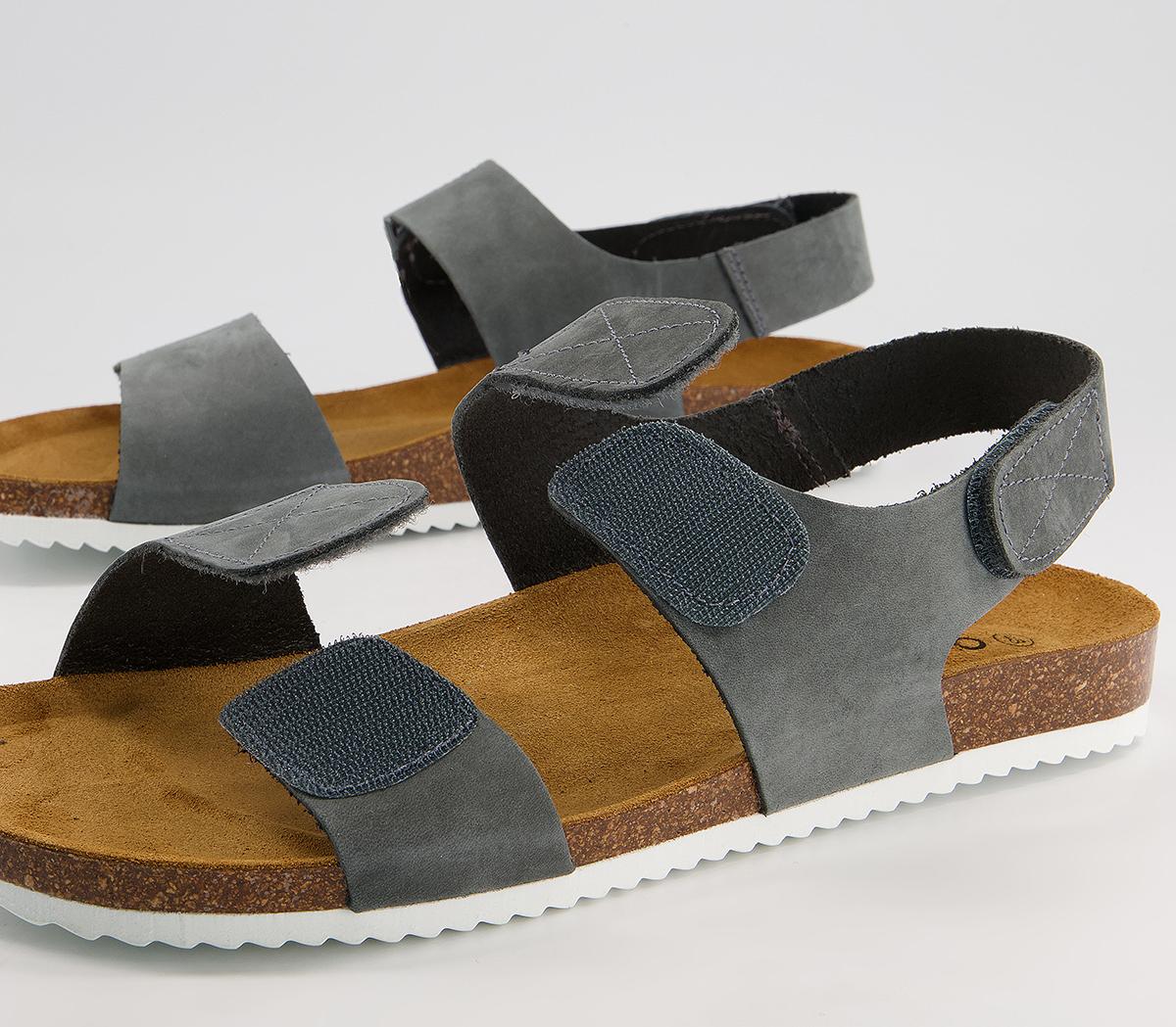 Office Sokoto Back Strap Velcro Sandals Office Sokoto Back Strap Velcro Sandals Grey Nubuck