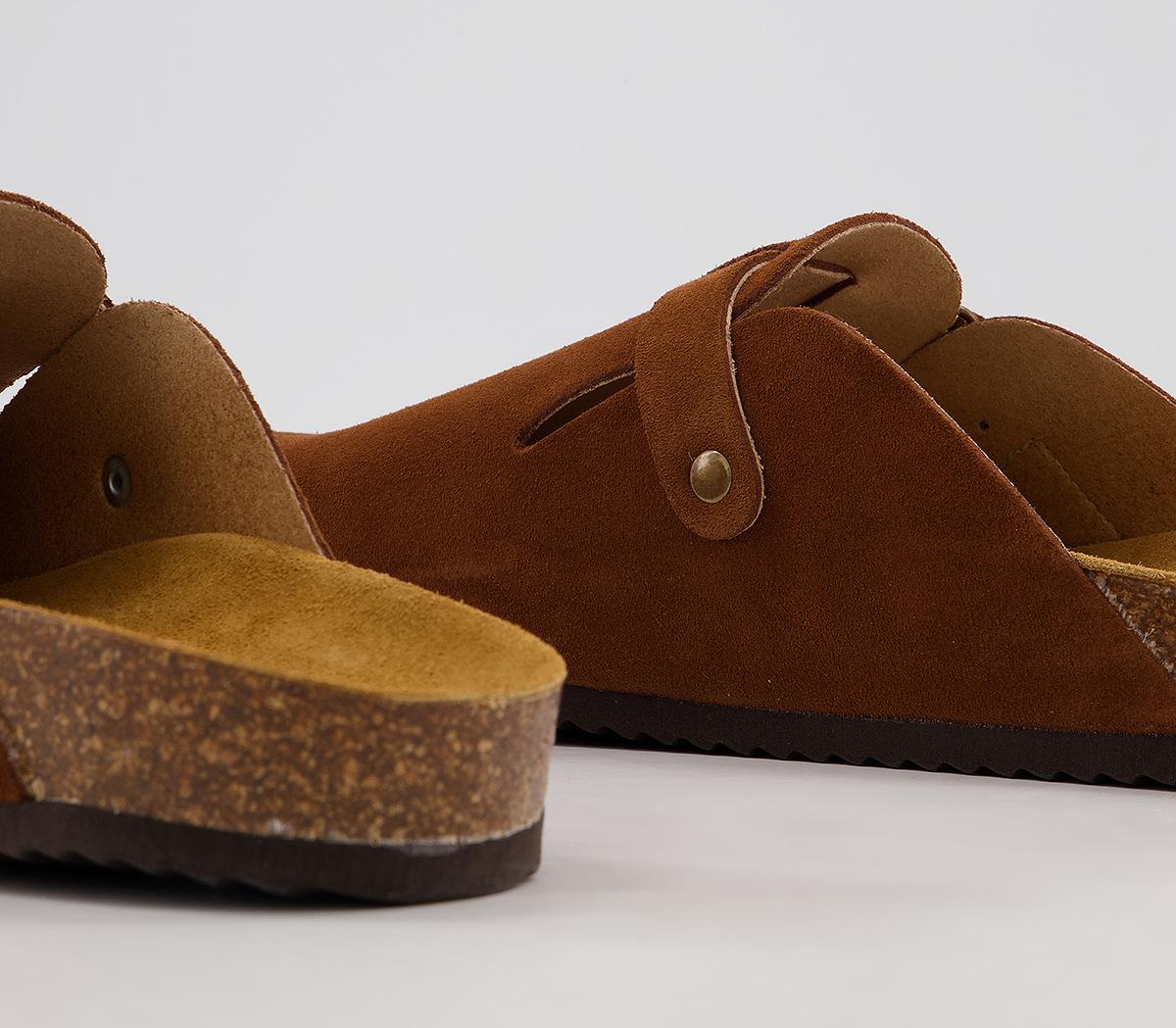 OFFICE Sully Footbed Mules Tan Suede Men's Casual Shoes