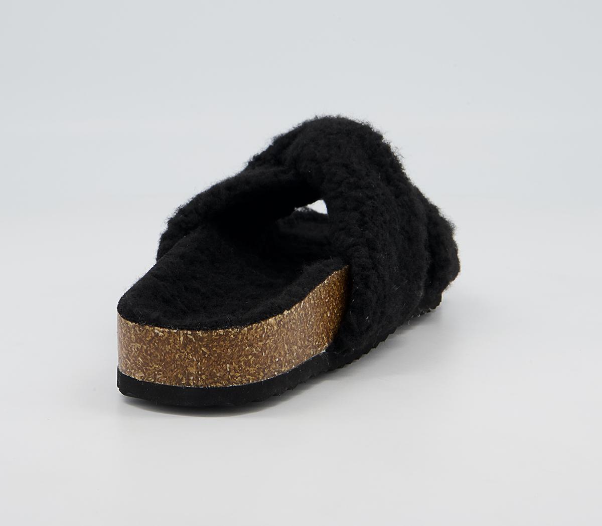 Office Findings Twisted Footbed Slippers Office Findings Twisted Footbed Slippers Black Borg