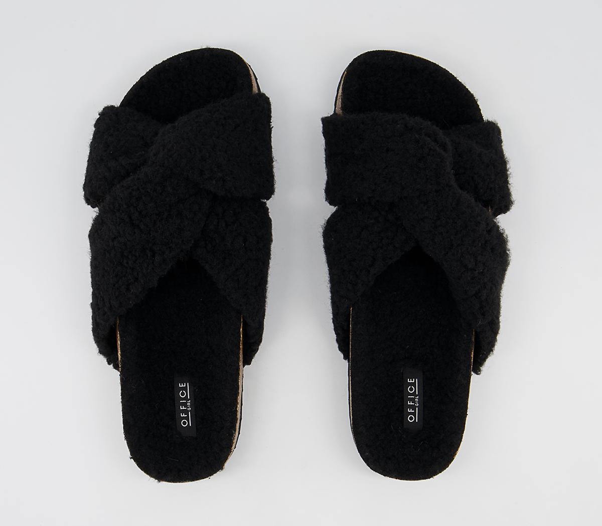 Office Findings Twisted Footbed Slippers Office Findings Twisted Footbed Slippers Black Borg