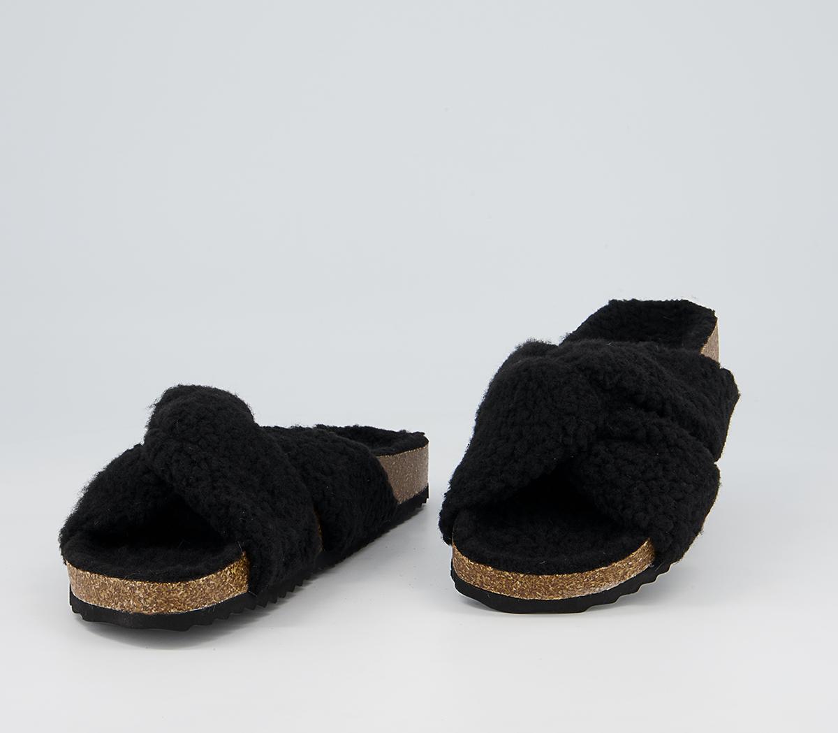 Office Findings Twisted Footbed Slippers Office Findings Twisted Footbed Slippers Black Borg