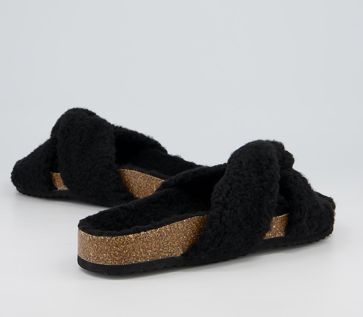 Office Findings Twisted Footbed Slippers Office Findings Twisted Footbed Slippers Black Borg
