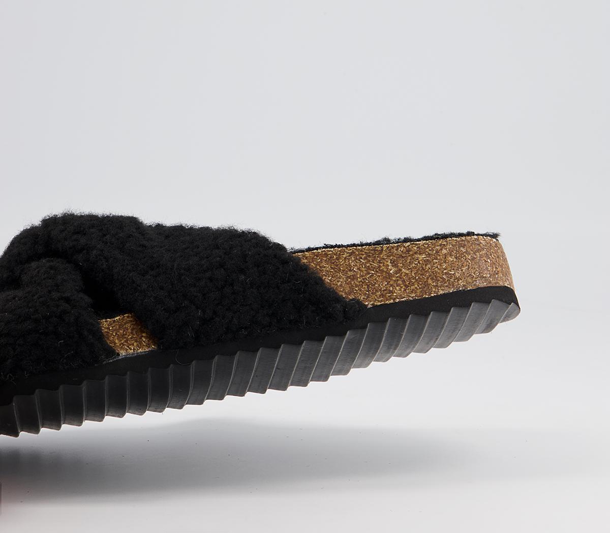 Office Findings Twisted Footbed Slippers Office Findings Twisted Footbed Slippers Black Borg