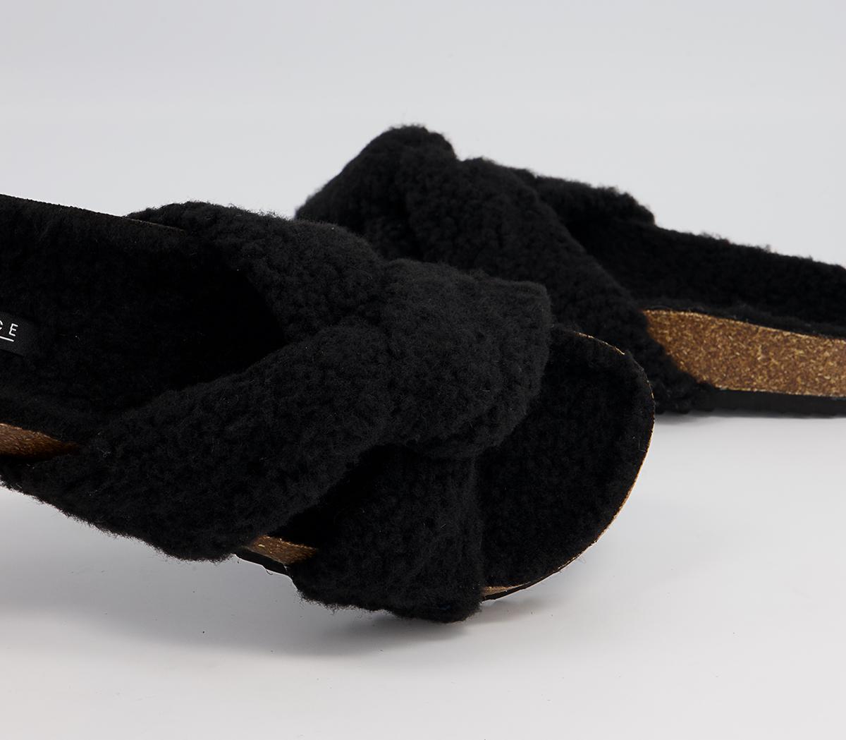 Office Findings Twisted Footbed Slippers Office Findings Twisted Footbed Slippers Black Borg