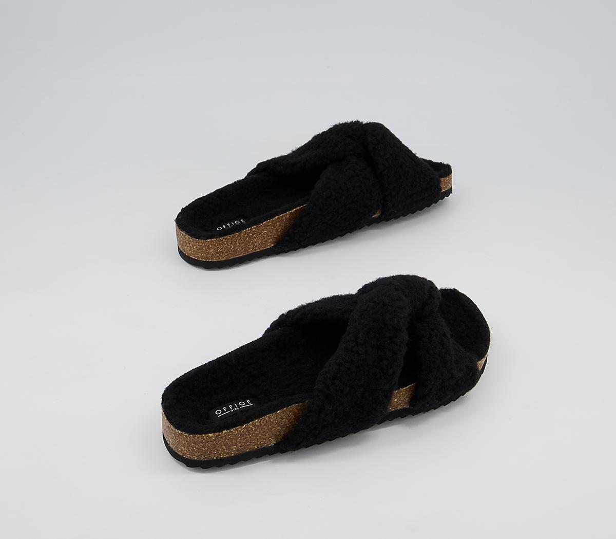Office Findings Twisted Footbed Slippers Office Findings Twisted Footbed Slippers Black Borg