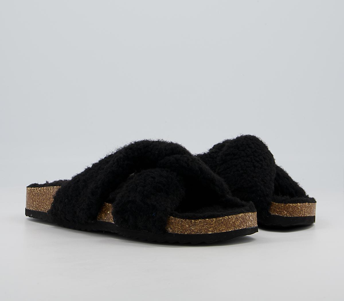 Office Findings Twisted Footbed Slippers Office Findings Twisted Footbed Slippers Black Borg