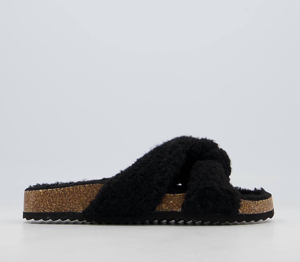 Office Findings Twisted Footbed Slippers Office Findings Twisted Footbed Slippers Black Borg