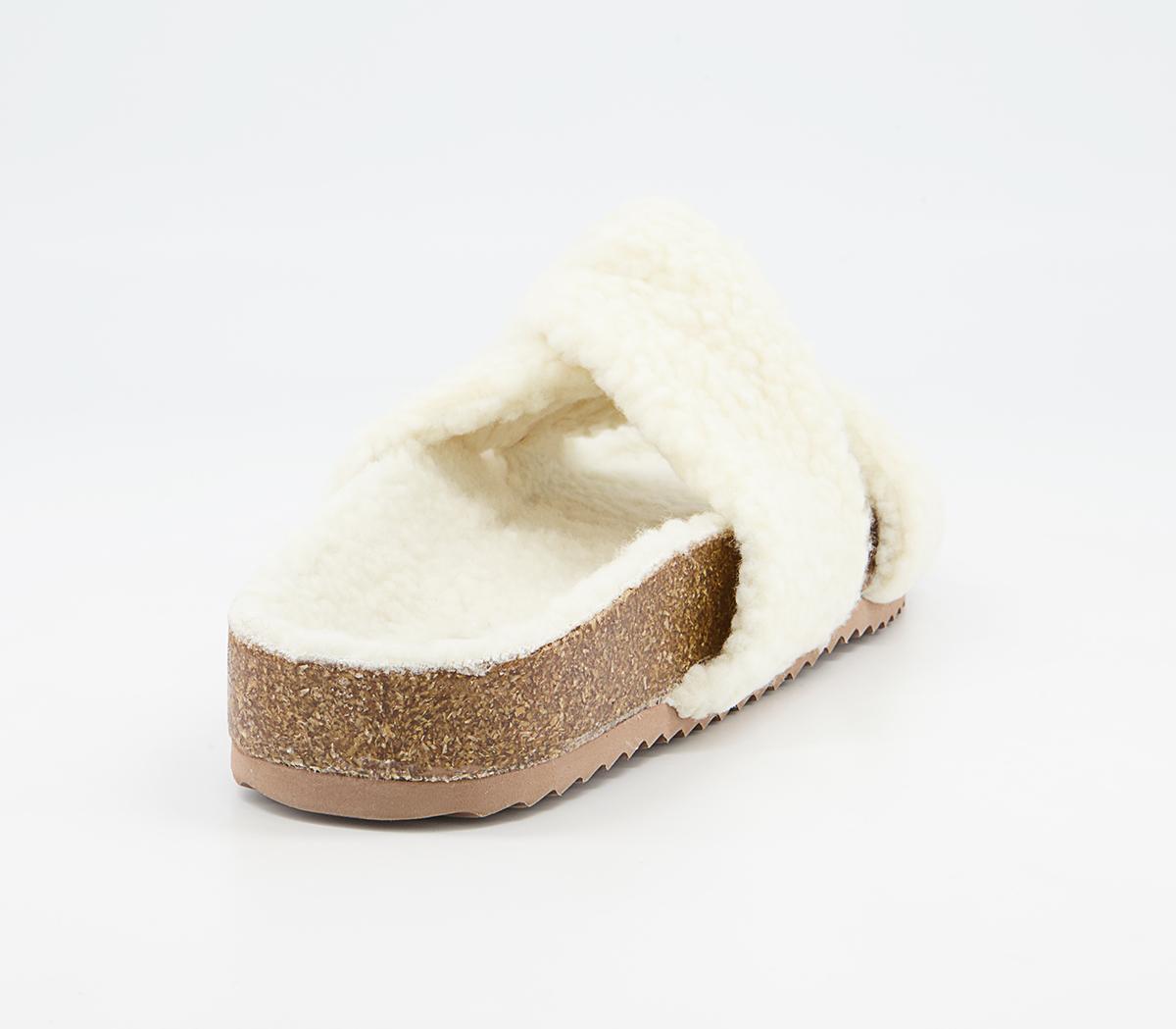 Office Findings Twisted Footbed Slippers Office Findings Twisted Footbed Slippers Cream Borg