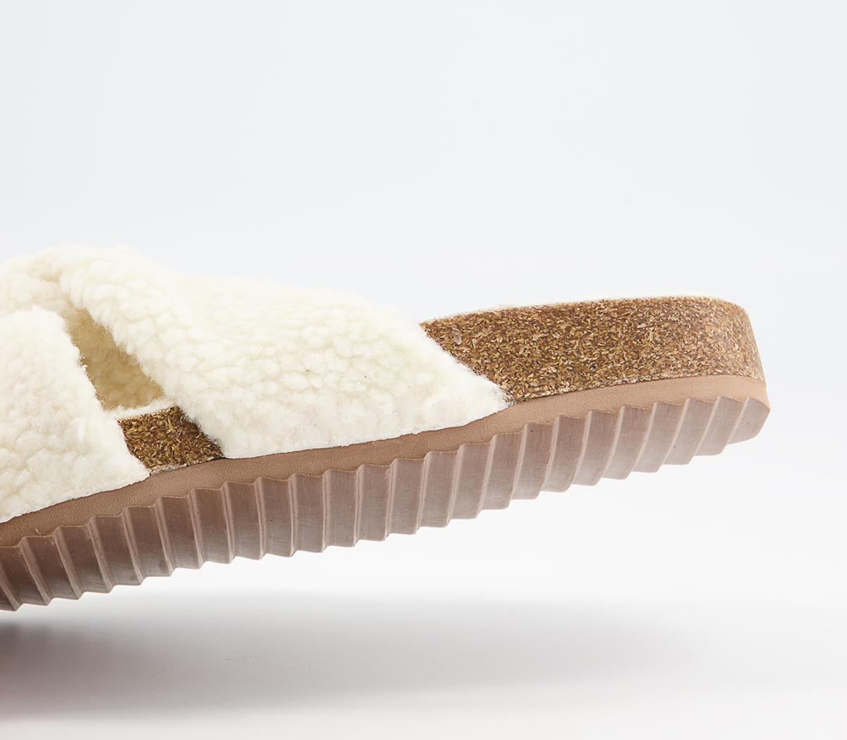 Office Findings Twisted Footbed Slippers Office Findings Twisted Footbed Slippers Cream Borg