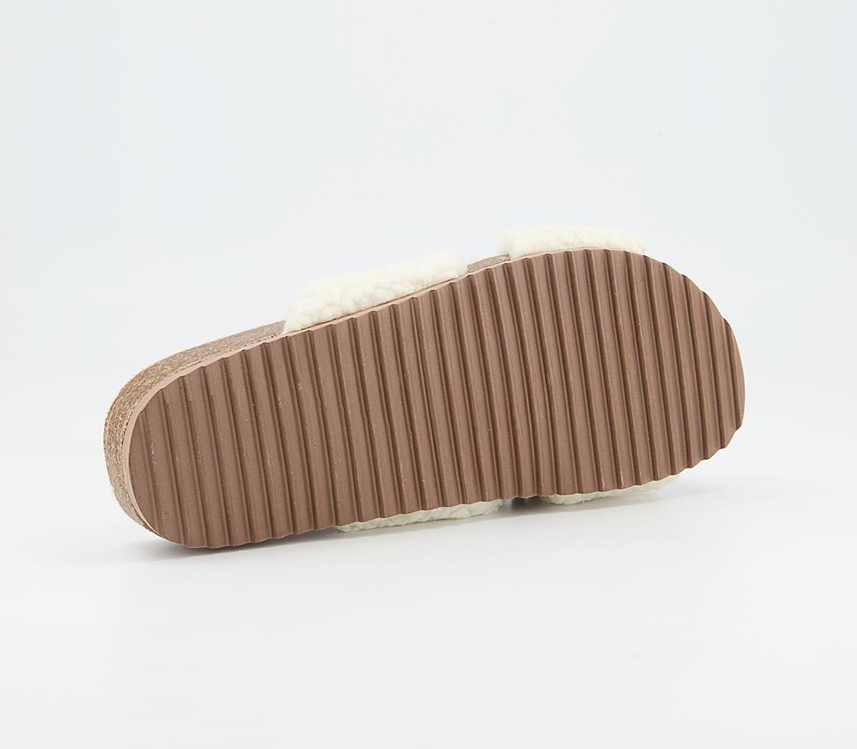 Office Findings Twisted Footbed Slippers Office Findings Twisted Footbed Slippers Cream Borg