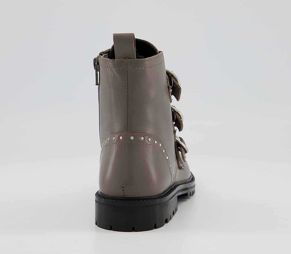 Office Acquisition D Ring Buckle Boots Office Acquisition D Ring Buckle Boots Stone Leather