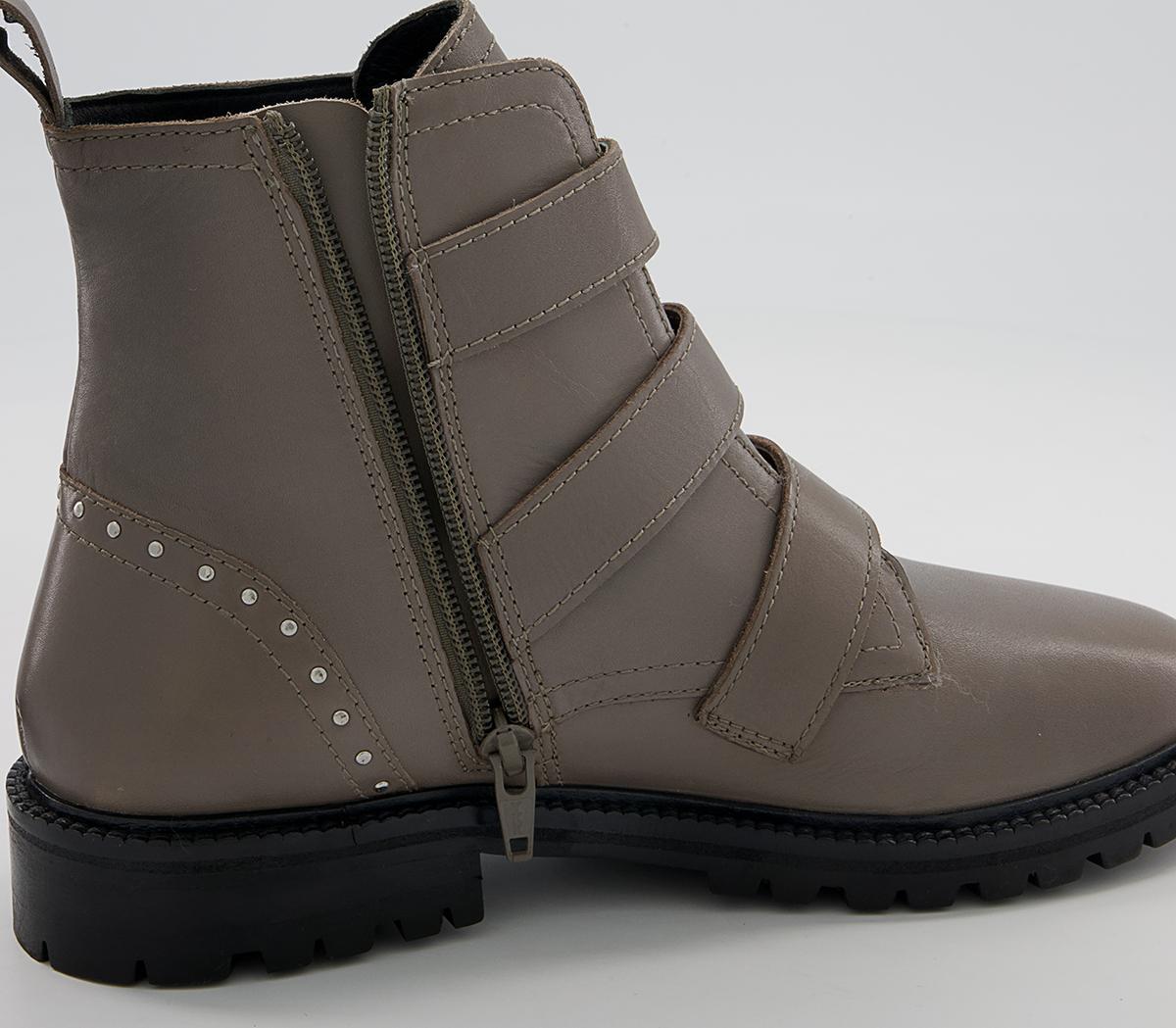 Office Acquisition D Ring Buckle Boots Office Acquisition D Ring Buckle Boots Stone Leather