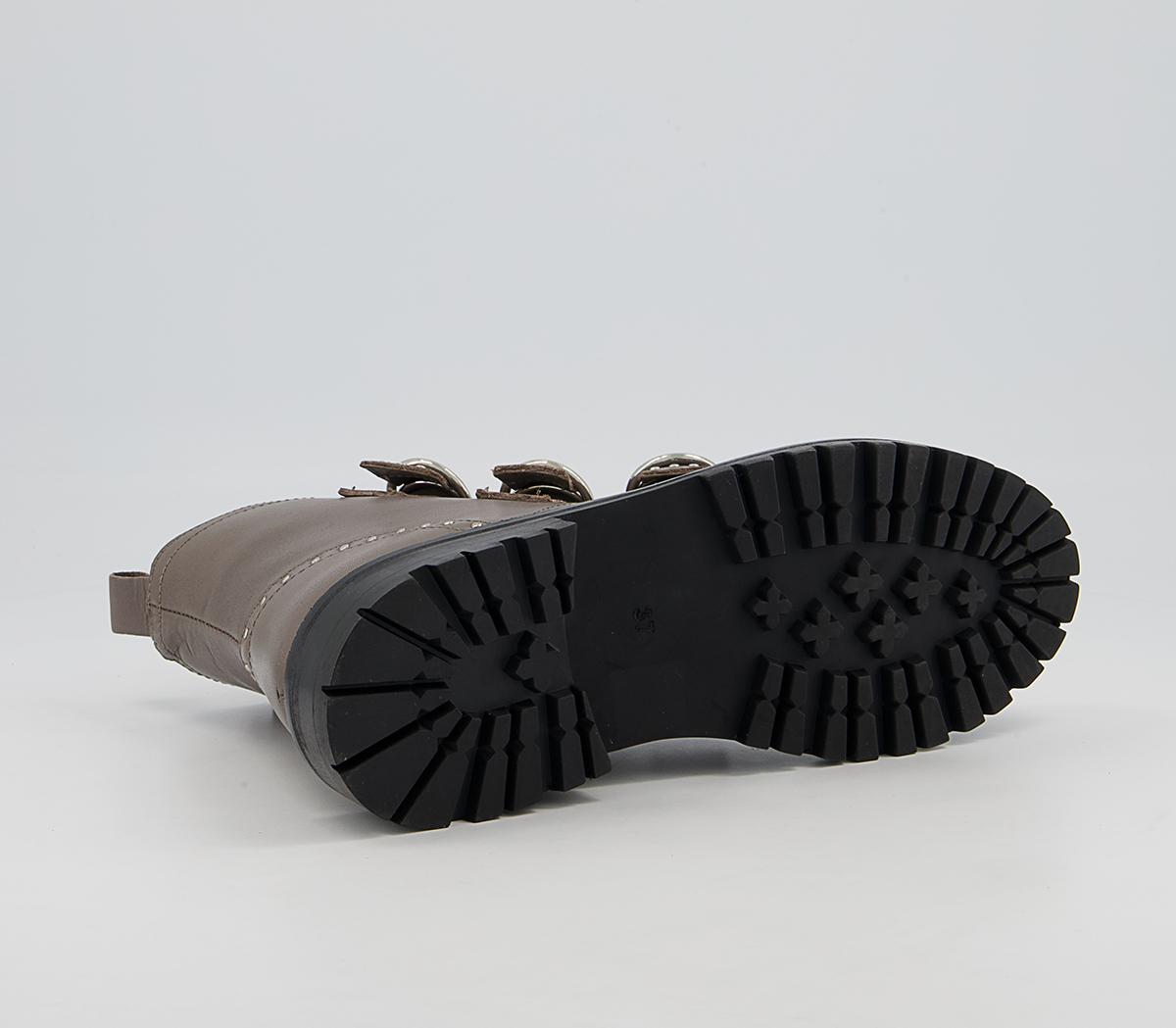 Office Acquisition D Ring Buckle Boots Office Acquisition D Ring Buckle Boots Stone Leather