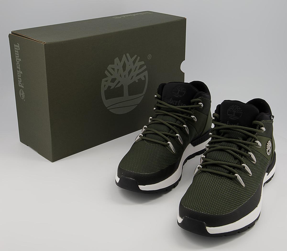 Timberland Sprint Trekker Mid Fab Boots Timberland Sprint Trekker Mid Fab Boots Dark Green Mesh