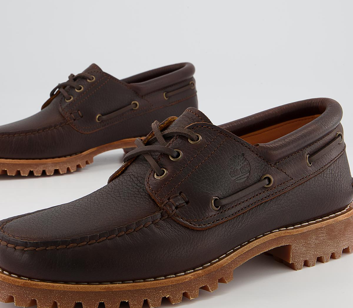 Timberland Authentic 3 Eye Boat Shoes Dark Brown - Boat Shoes