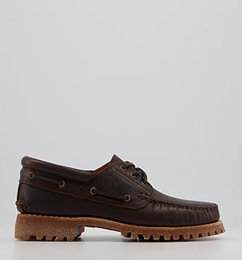 Timberland Authentic 3 Eye Boat Shoes Dark Brown