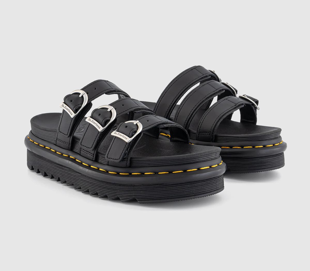 Dr. Martens Womens Blaire Slides Black Hydro, 5