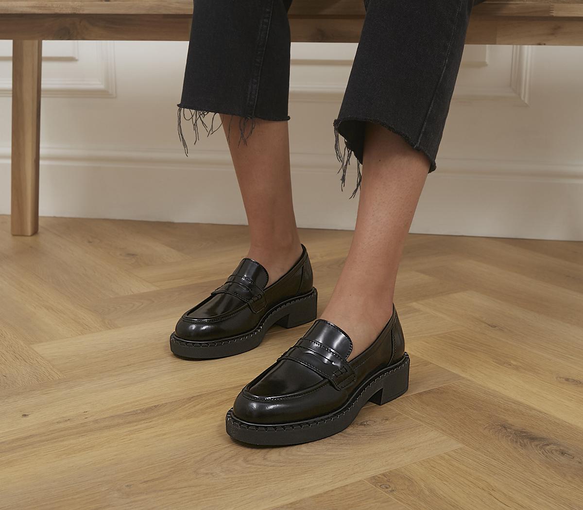 OfficeFavour Chunky Sole LoafersBlack Box Leather