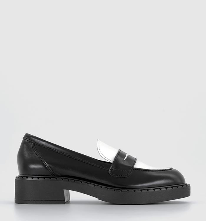 OFFICE Favour Chunky Sole Loafers Blackwhite Leather Mix