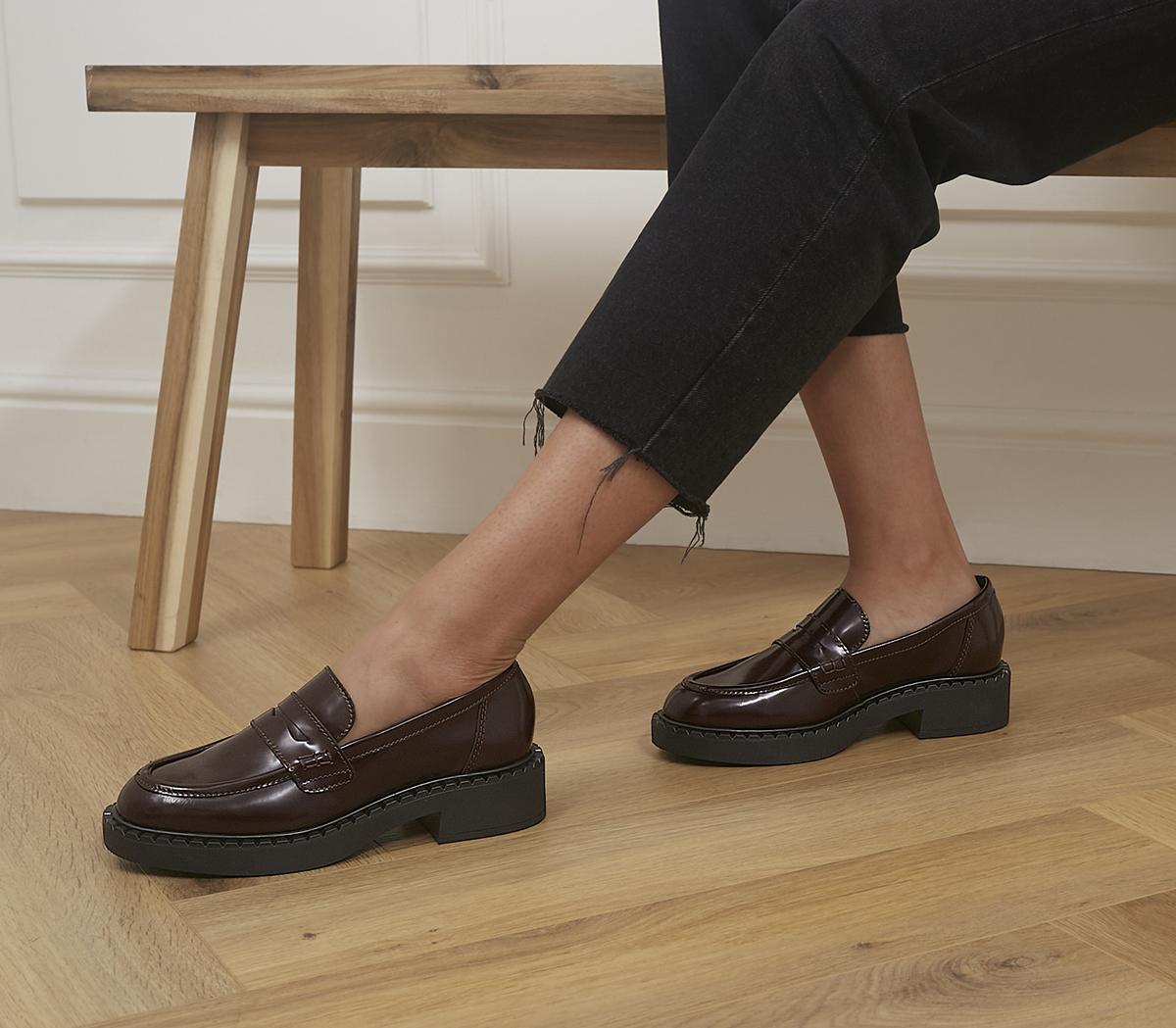 OfficeFavour Chunky Sole LoafersDark Burgundy Box Leather