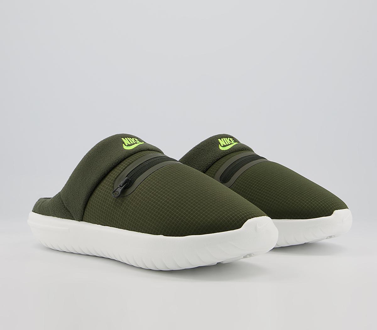 Nike Burrow Slippers Nike Burrow Slippers Cargo Khaki Volt Sequoia Summit White