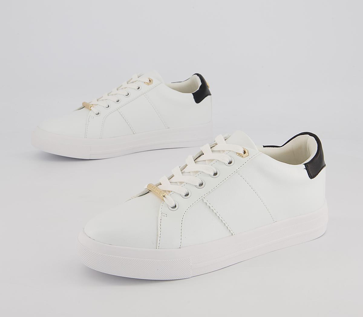 OFFICE Focus Lace Up Trainers White Black Mix - OFFICE Girl