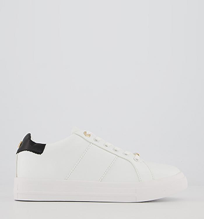 Office Focus Lace Up Trainers White Black Mix