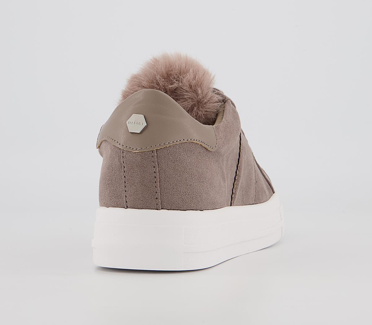 Office Focus Lace Up Platform Trainers Office Focus Lace Up Platform Trainers Grey With Faux Fur