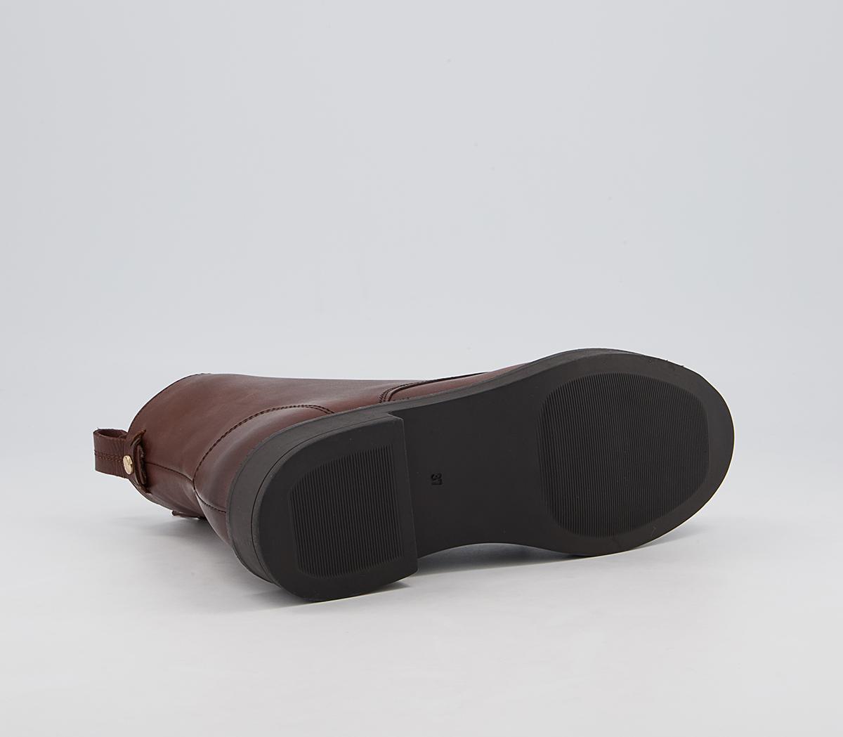 Office Advertise Chunky Smooth Sole Lace Up Boots Office Advertise Chunky Smooth Sole Lace Up Boots Brown Leather