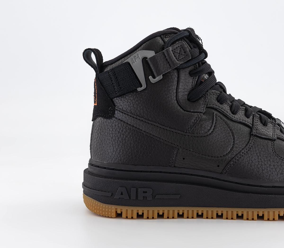 Nike Air Force 1 Utility Hi 2.0 Black Summit White Orange Gum Med Brown ...