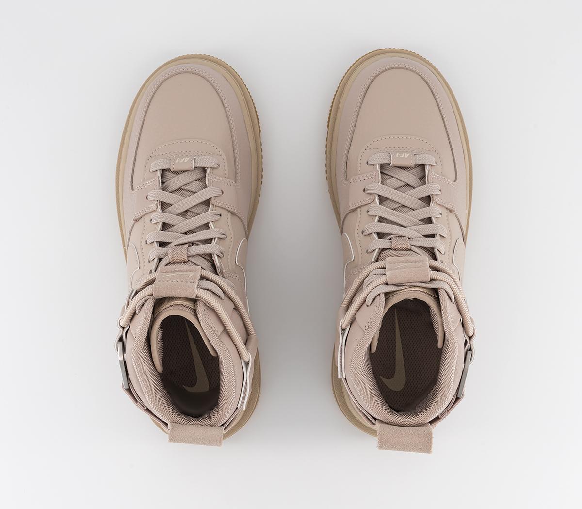 NikeAir Force 1 Utility Hi 2.0 Trainers Fossil Stone Pearl White White