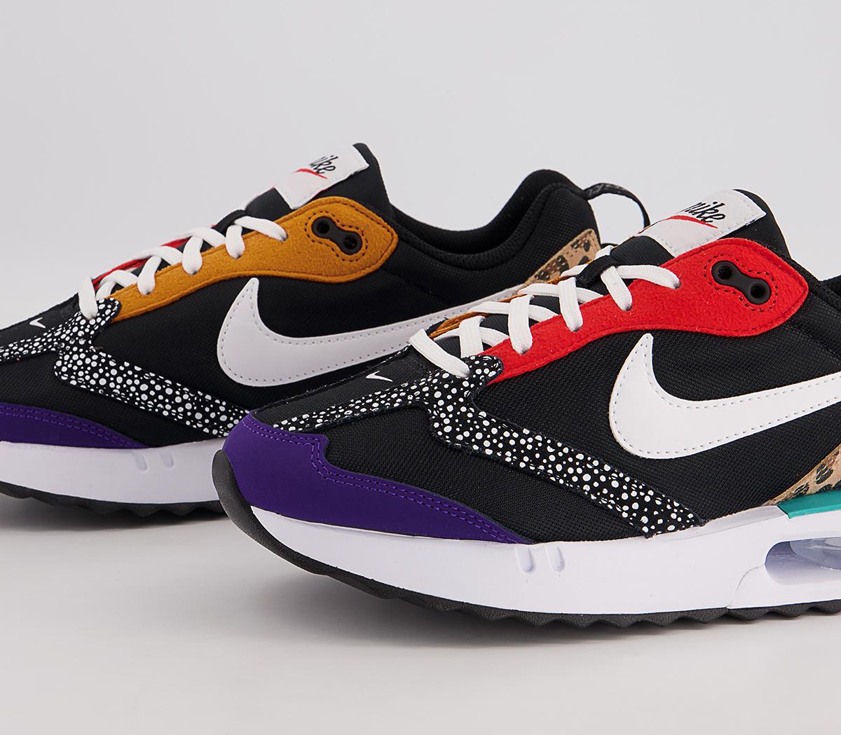 Nike Air Max Dawn Trainers Nike Air Max Dawn Trainers Black White Habanero Red Electro Purple