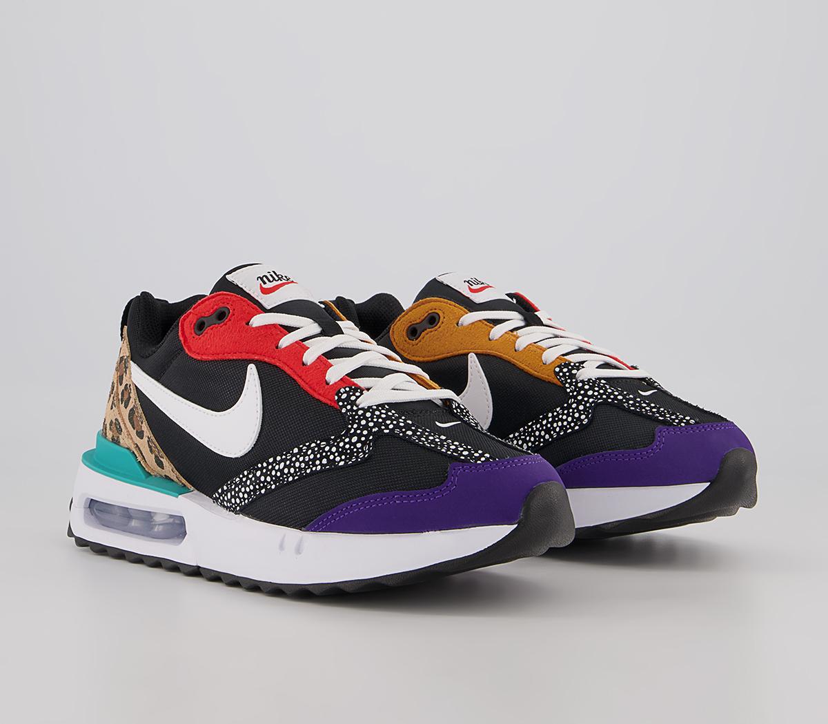 Nike Air Max Dawn Trainers Nike Air Max Dawn Trainers Black White Habanero Red Electro Purple