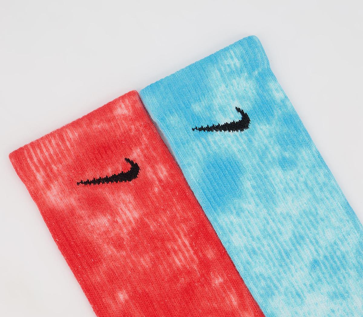 Nike Everyday Plush Crew Tie-Dye Socks 2 Pack Nike Everyday Plush Crew Tie-Dye Socks 2 Pack Blue Multi