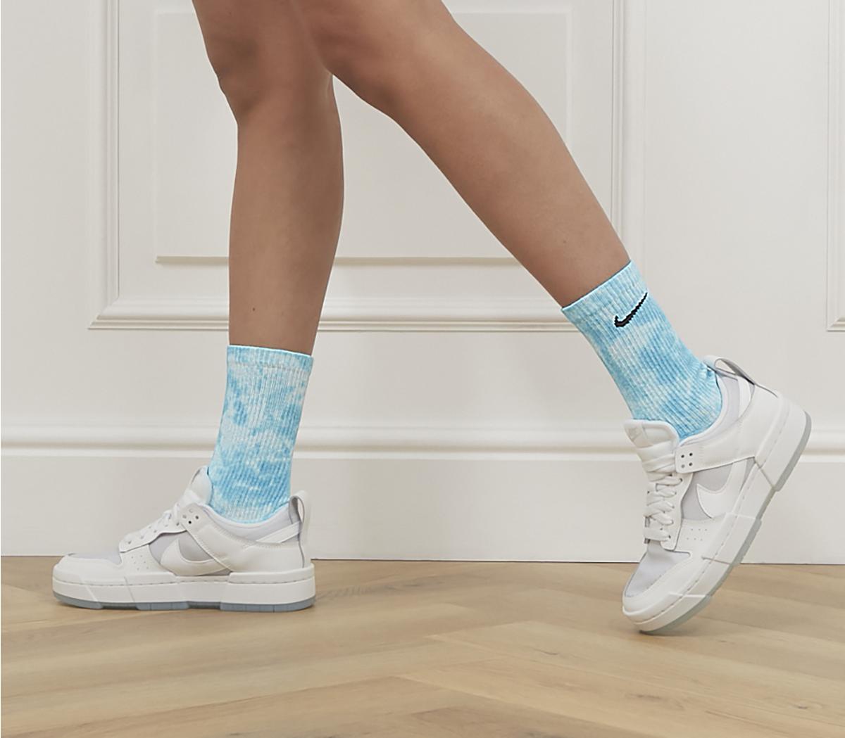 NikeEveryday Plush Crew Tie-Dye Socks 2 PackBlue Multi