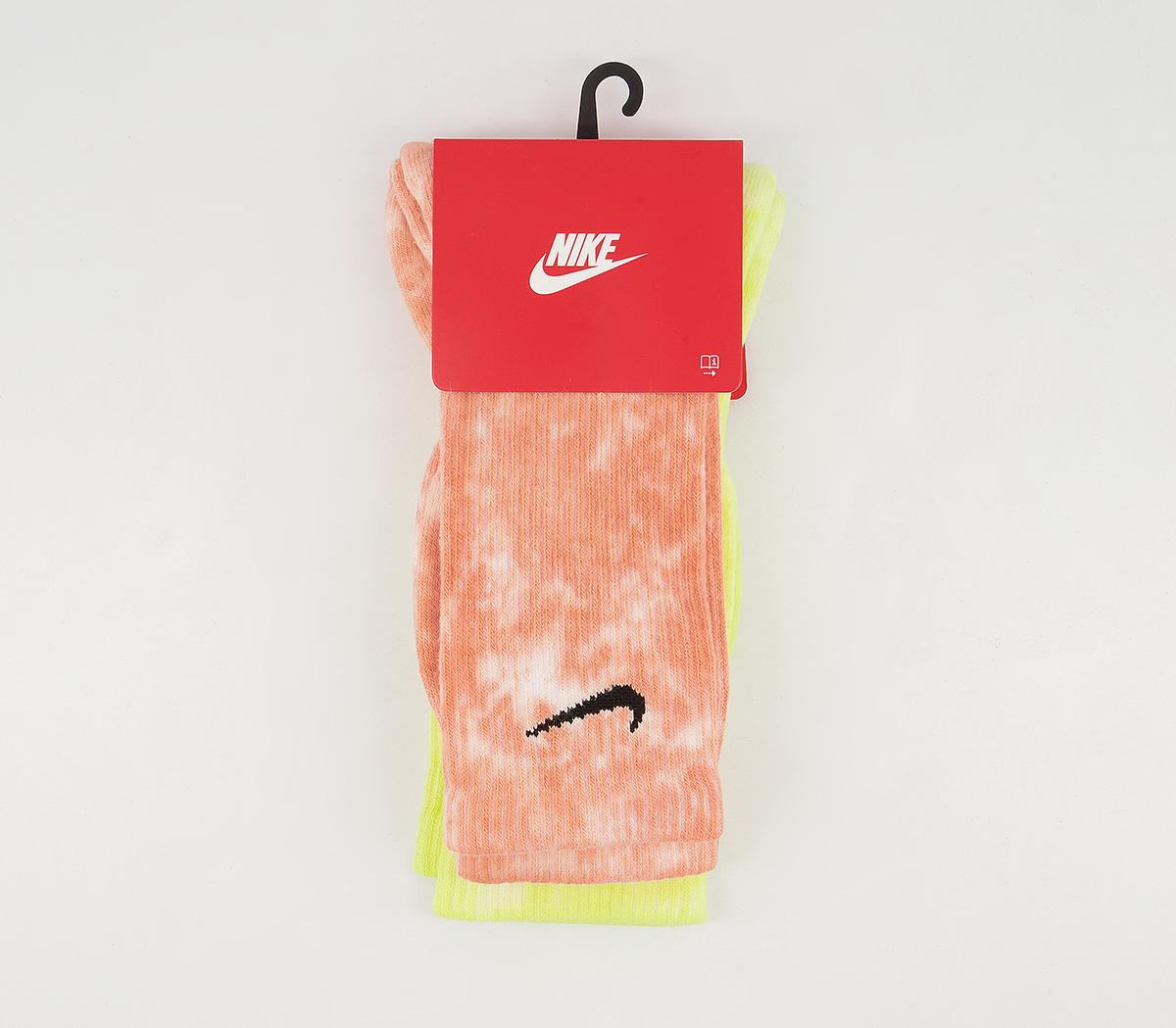 NikeEveryday Plush Crew 2 Pack SocksYellow Multi