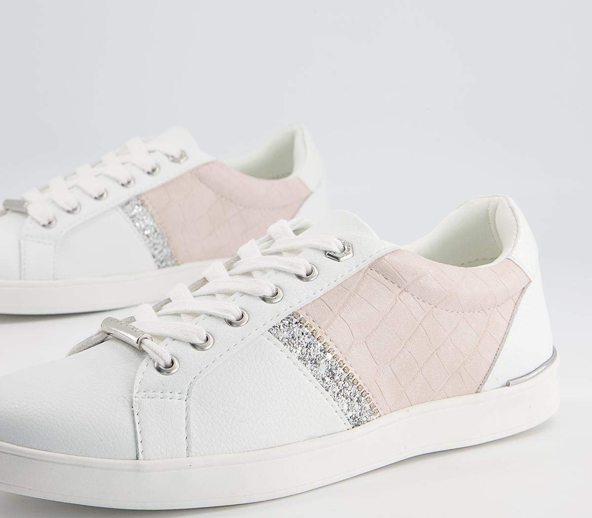Office Forgive Embellished Lace Up Trainers Office Forgive Embellished Lace Up Trainers White Nude Mix