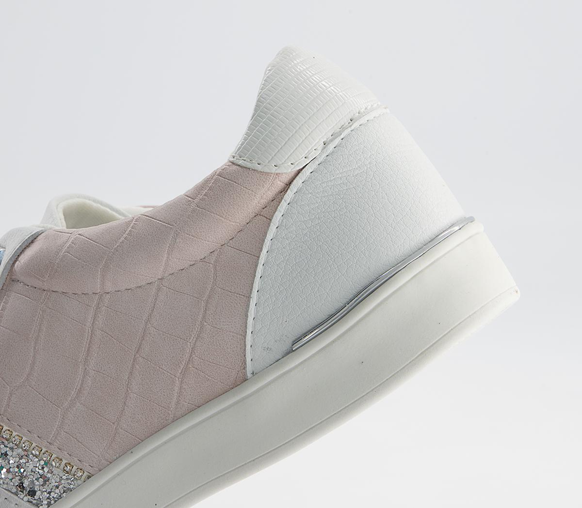 Office Forgive Embellished Lace Up Trainers Office Forgive Embellished Lace Up Trainers White Nude Mix