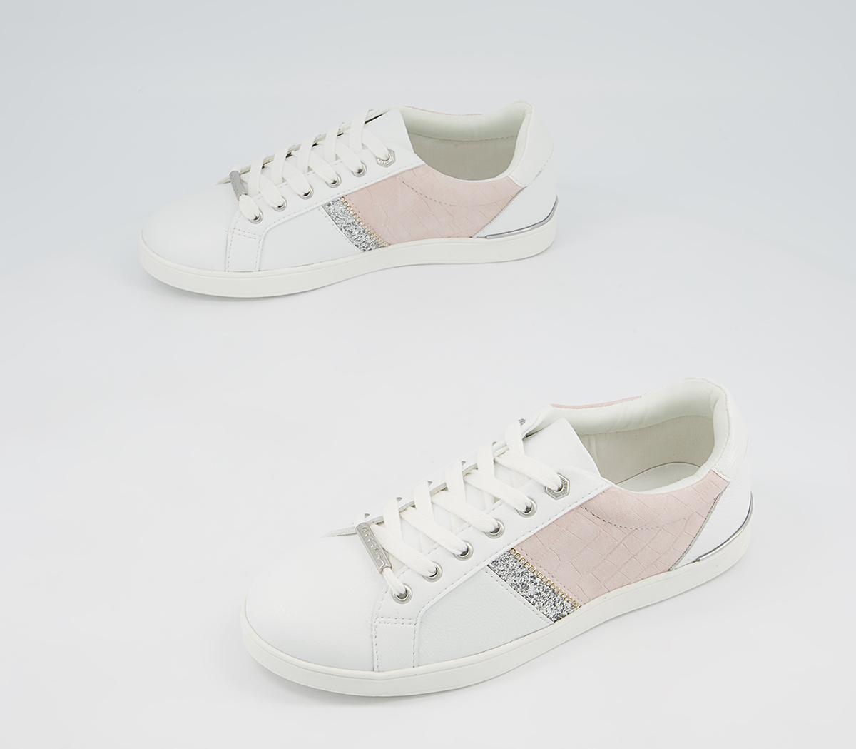 Office Forgive Embellished Lace Up Trainers Office Forgive Embellished Lace Up Trainers White Nude Mix